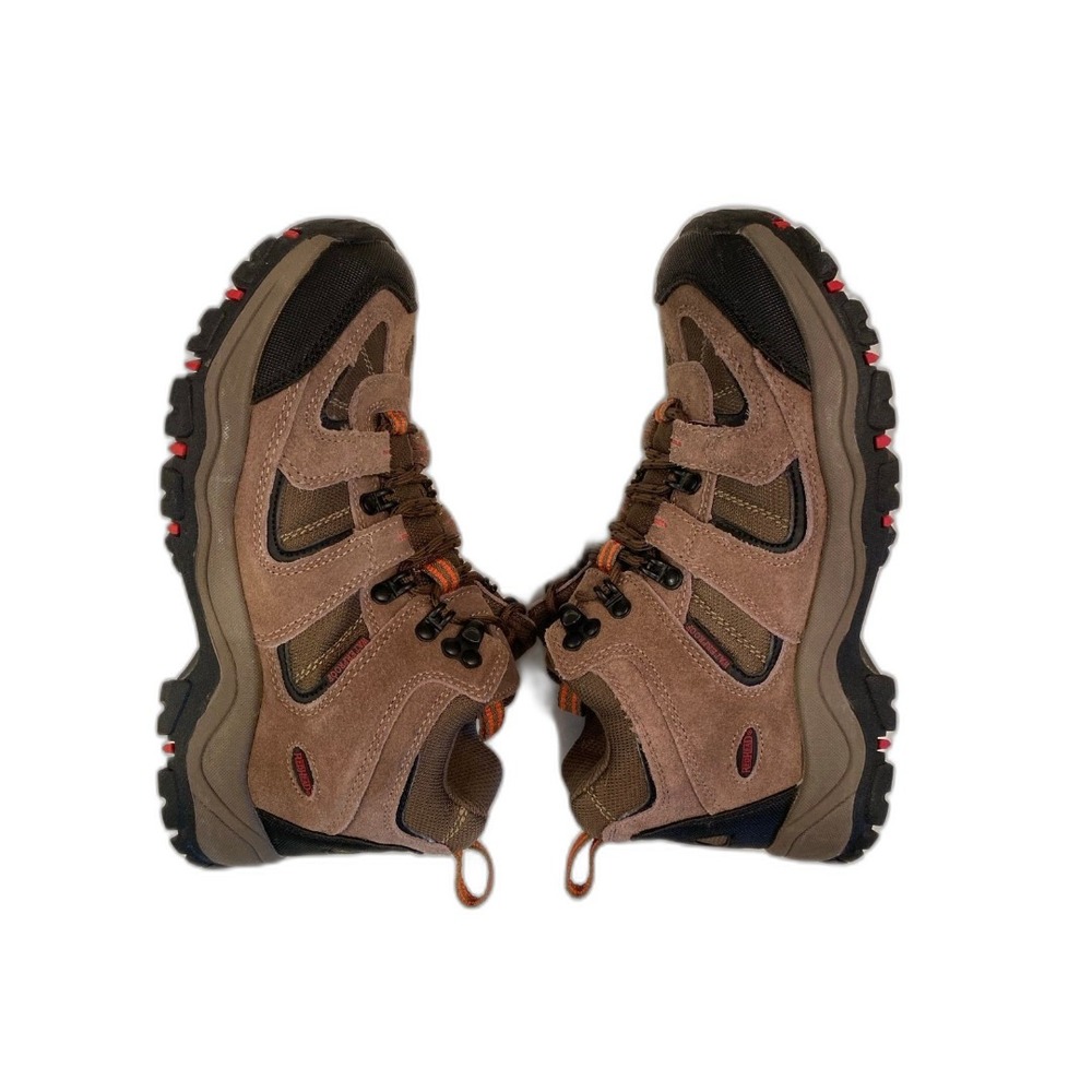 RedHead Leather Hiking Boots Womens 8.5M Tan Mesh Mid Ankle Trail Shoe Good